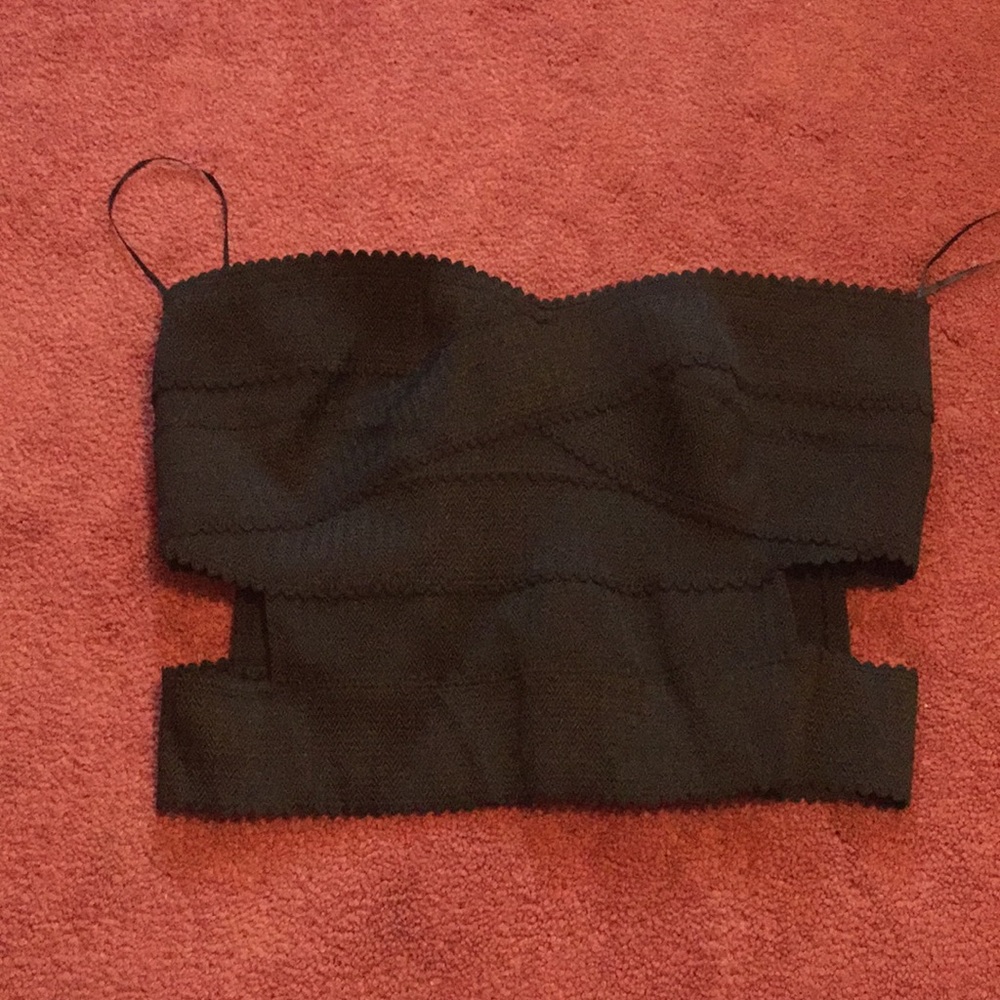 Black tube crop top